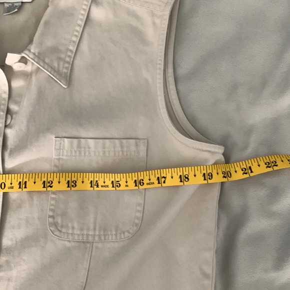 Casual corner annex button down sleeveless khaki dress Y2K size 12 long vest - Picture 5 of 8